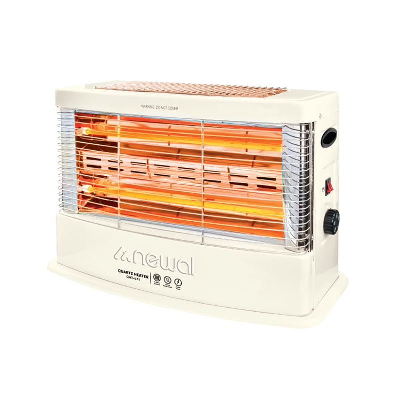 NEWAL QHT-471/01 Quartz Heater, Powerful 4 Quartz Elements, White مدفئة نوال