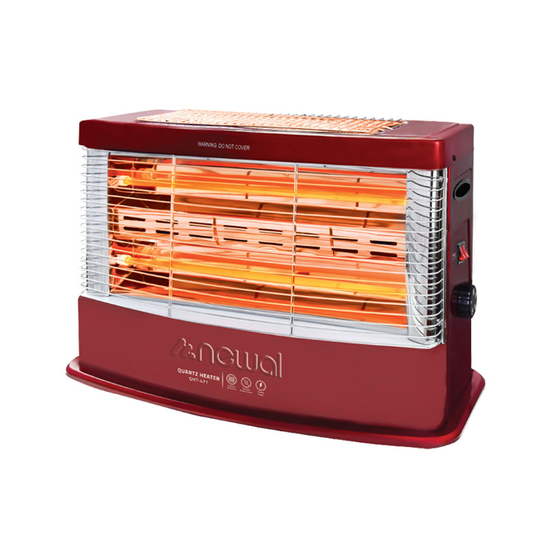 NEWAL QHT-471/03 Quartz Heater, Powerful 4 Quartz Elements, Red مدفئة نوال