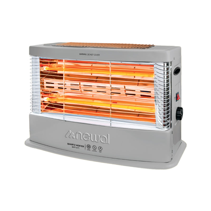 NEWAL QHT-471/05 Quartz Heater, Powerful 4 Quartz Elements, Gray مدفئة نوال