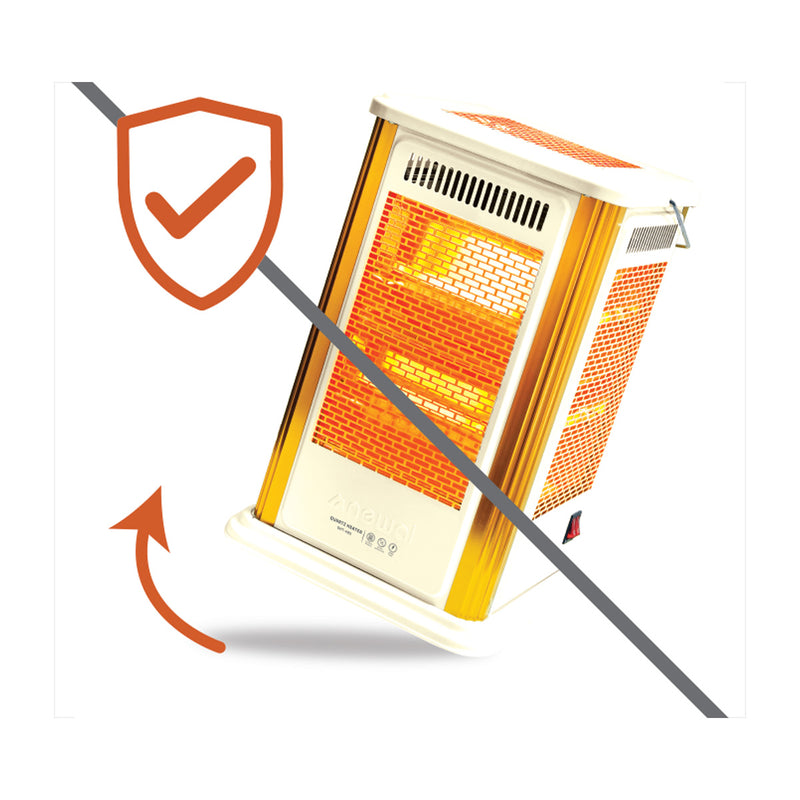 NEWAL QHT-495/03 Quartz Heater, Powerful 10 Quartz Elements, Red مدفئة كهربائية نوال