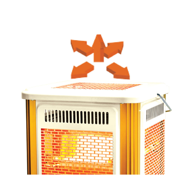 NEWAL QHT-495/03 Quartz Heater, Powerful 10 Quartz Elements, Red مدفئة كهربائية نوال