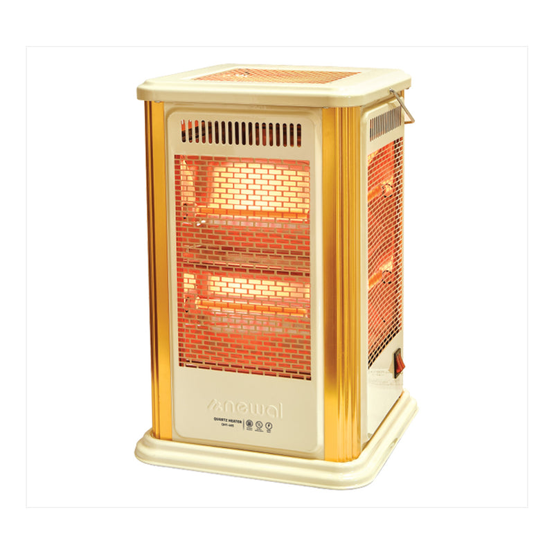 NEWAL QHT-495/04 Quartz Heater, Powerful 10 Quartz Elements, Beige مدفئة كهربائية نوال
