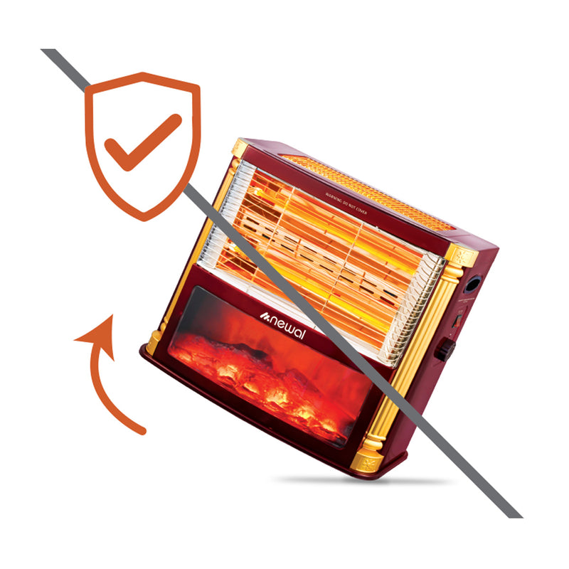 NEWAL QHT-837/02 Decorative Chimney Heater 2400W, Black مدفئة نوال