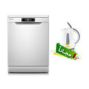 SHARP QW-V814A-WH3 Dishwasher 8 Programs LED Display Light, White + Free gift غسالة شارب