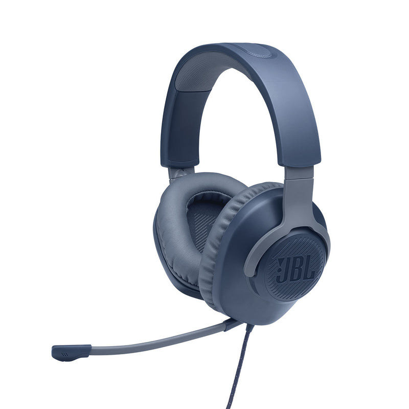 JBL JBLQUANTUM100BLU  6065 Quantum 100 Wired Over-Ear Gaming Headset, Blue سماعات راس سلكية للالعاب