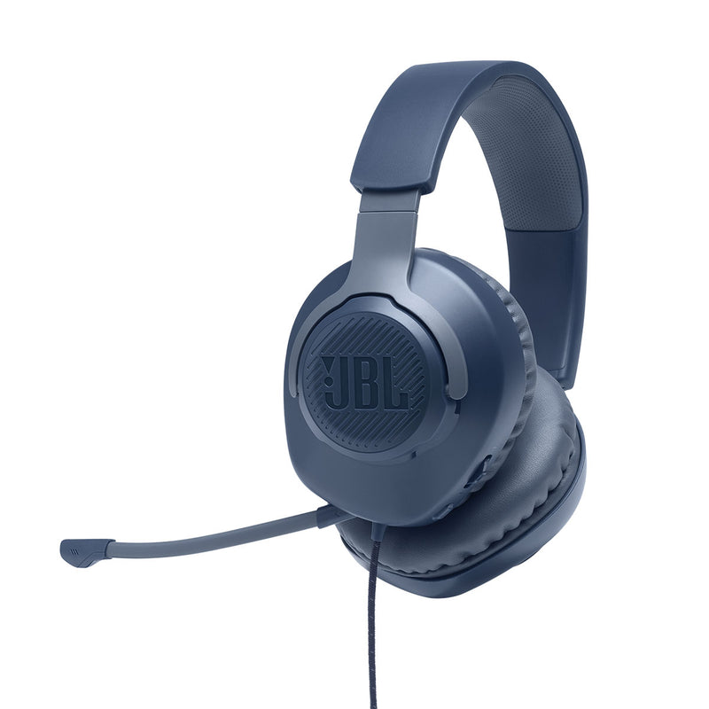 JBL JBLQUANTUM100BLU  6065 Quantum 100 Wired Over-Ear Gaming Headset, Blue سماعات راس سلكية للالعاب