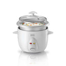 BLACK & DECKER RC650-B5 0.6 L/ 2.5 Cup Rice Cooker, White  قدر ارز