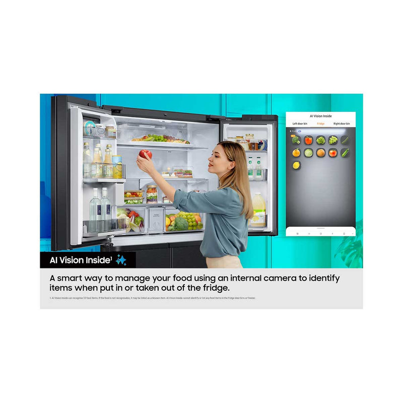 SAMSUNG RF65DG9H0EB1EU Family Hub™ AI Vision Inside RF65DG9H0EB1 French Style Smart Fridge Freezer, Black ثلاجة سامسونك