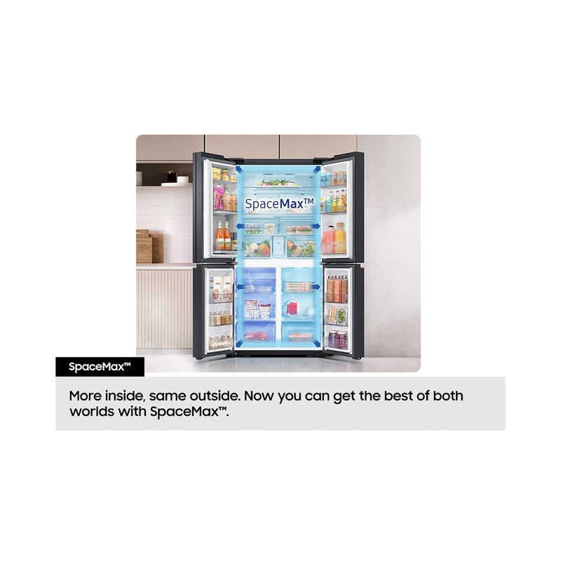 SAMSUNG RF65DG9H0EB1EU Family Hub™ AI Vision Inside RF65DG9H0EB1 French Style Smart Fridge Freezer, Black ثلاجة سامسونك