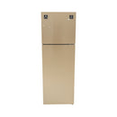 ALMATEEN RFMA1845GGO-CH Glass Refrigerator, Glossy Gold ثلاجة زجاج 352  لتر المتين