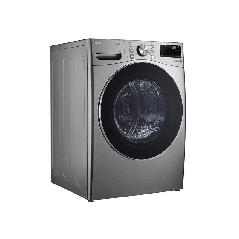 LG RH18U8EVCW 18Kg DUAL Inverter Dryer, Sensor Dry, ThinQ (Wi-Fi) Stainless Silver غسالة