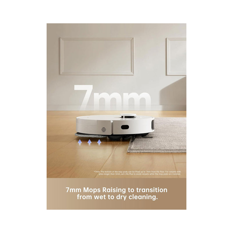 DREAME RLL42SD L10s Plus Vacuum mopping robot, White روبوت التنظيف بالمكنسة الكهربائية بلس دريمي