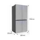 Shownic RF-DFF5601S French Design Refrigerator - 15 CFT - Silver ثلاجة شونك