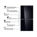 SHOWNIC RM-NF570MBG 4-Door Refrigerator with Frost-Free System, Black ثلاجة اربعة ابواب شونك