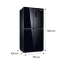 SHOWNIC RM-NF570MBG 4-Door Refrigerator with Frost-Free System, Black ثلاجة اربعة ابواب شونك