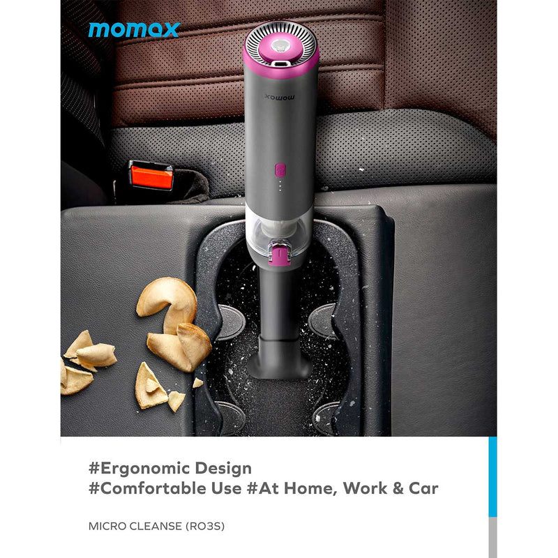 MOMAX RO3E MicroCleanse Portable Mini Vacuum Cleaner, Grey