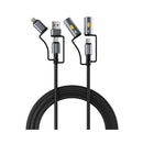 ROCKROSE RRCS25 6-In-1 Full Metal Design USB-A+USB-C+Lightning to USB-C+ Lighter+Lamp, Gray