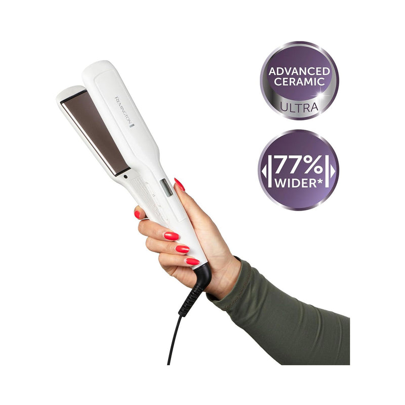 REMINGTON S5527 Pro-Ceramic Extra Wide Plate Hair Straightener , White