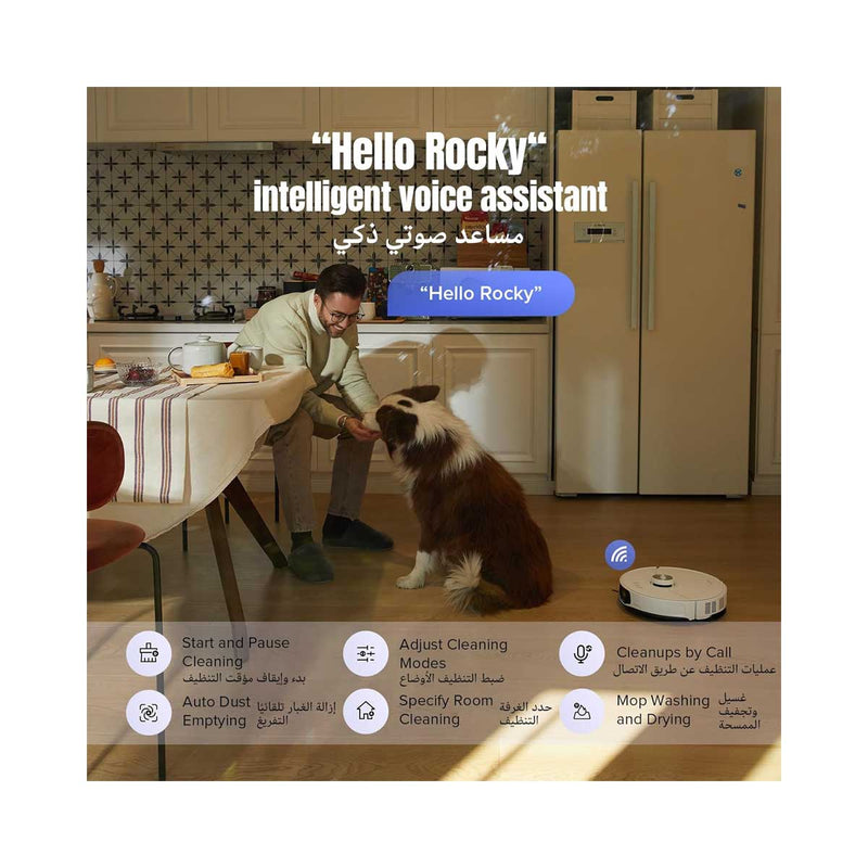 ROBOROCK S8MVU02-SCH S8 MaxV Ultra Vacuum mopping robot, White روبوت التنظيف فائق الفراغ