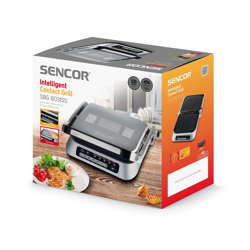 SENCOR SBG 6031SS Electric Grill 2100W, Silver شواية كهربائية سنكور