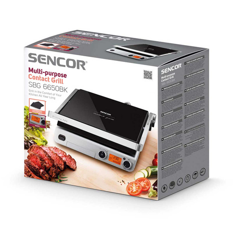 SENCOR SBG 6650BK Electric Grill, Silver شواية كهربائية سنكور