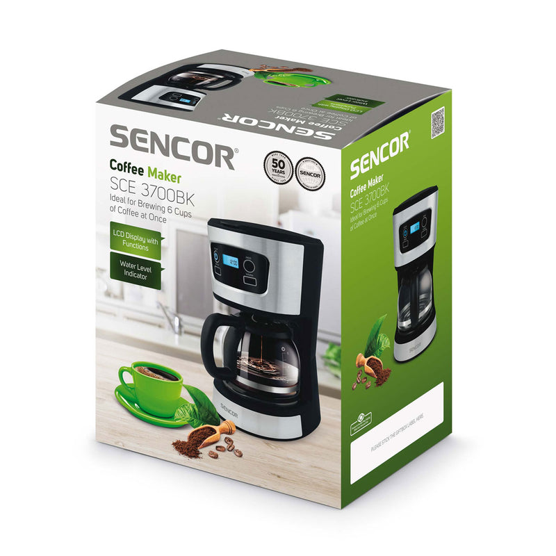 SENCOR SCE 3700BK Coffee Maker LCD Display with Functions, Black ماكنة صنع القهوة سنكور