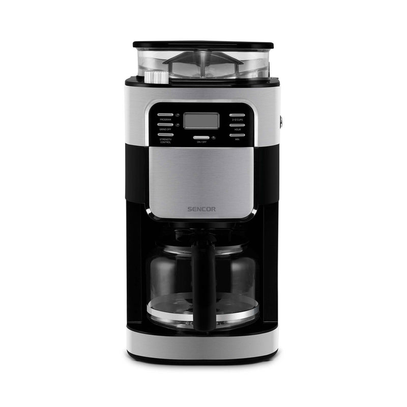 SENCOR SCE 7000BK Coffee Grinder with Glass Jug Coffee maker 1.5L, Black مطحنة قهوة و ماكنة صنع القهوة سنكور