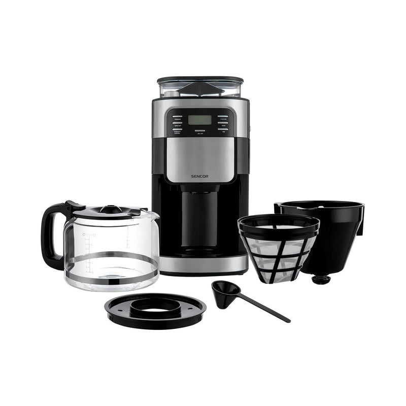 SENCOR SCE 7000BK Coffee Grinder with Glass Jug Coffee maker 1.5L, Black مطحنة قهوة و ماكنة صنع القهوة سنكور