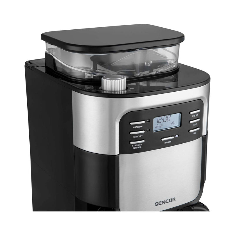 SENCOR SCE 7000BK Coffee Grinder with Glass Jug Coffee maker 1.5L, Black مطحنة قهوة و ماكنة صنع القهوة سنكور