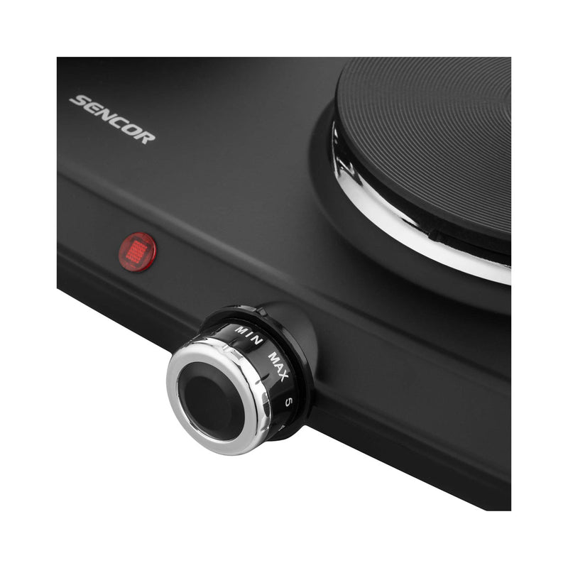 SENCOR SCP 2254BK-EUE4 Electric Double Hotplate 2500W, Black  طباخ كهربائي مزدوج سنكور