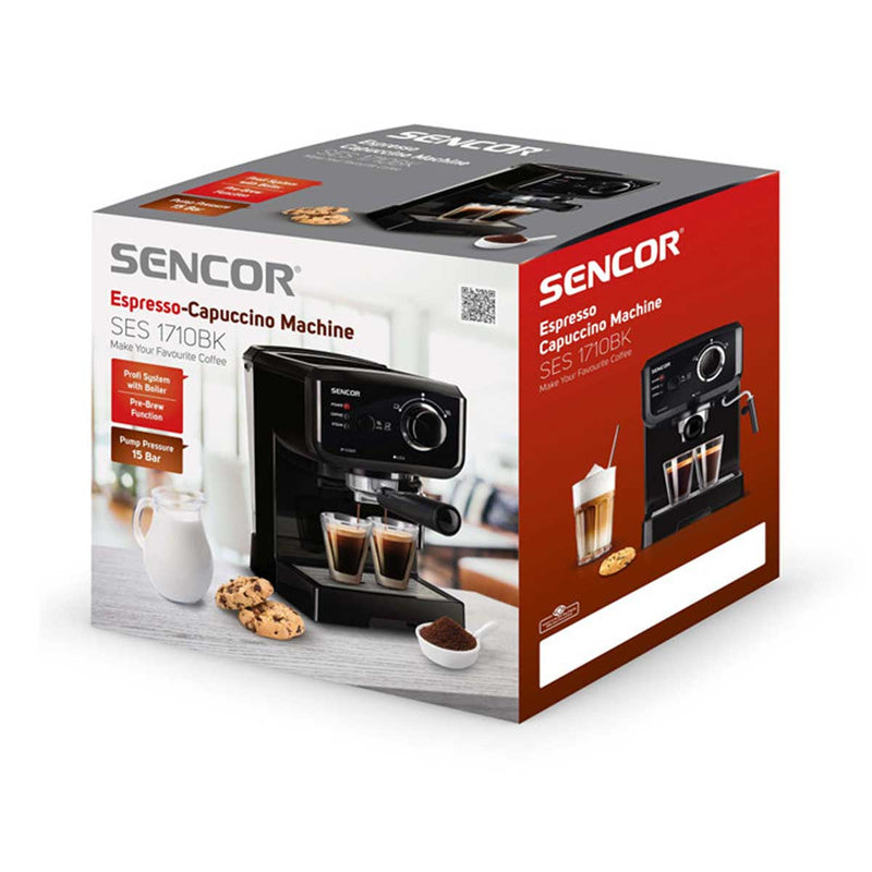 SENCOR SES 1710BK Espresso Machine 2 Cups, Black ماكينة اسبريسو  سنكور