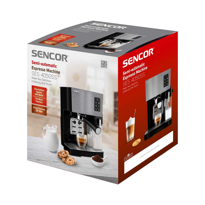 SENCOR SES 4050SS-MEG2 Espresso Maker 1450W, Black ماكنة اسبيريسو كوبين  سنكور