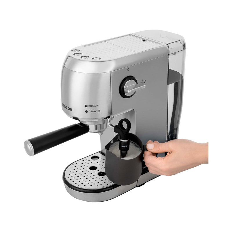 SENCOR SES 4900SS Espresso Machine With Steamer, Silver ماكنة صنع القهوة والاسبيريسو سنكور