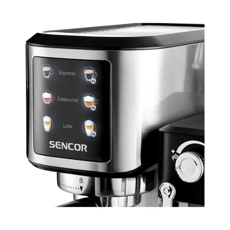 SENCOR SES 4910SS Semi-automatic espresso machine 20 bar, Silver ماكنة صنع الإسبريسو نصف أوتوماتيكية سنكور