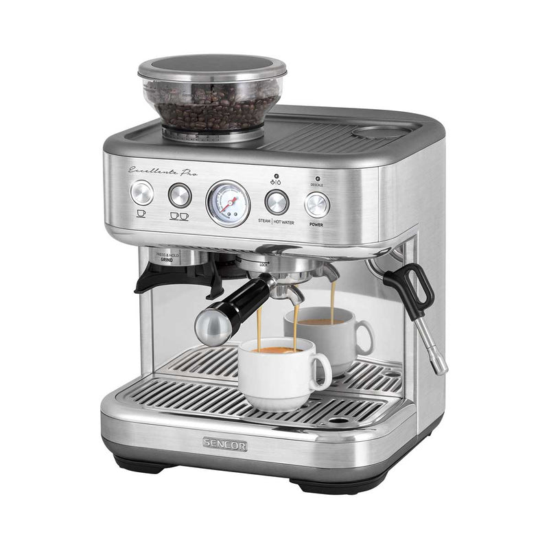 SENCOR SES 6010SS Espresso Machine With Steamer 15 Bar, Silver ماكنة صنع القهوة والاسبيريسو سنكور