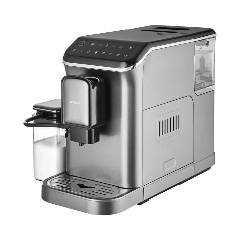 SENCOR SES 8000BK Automatic Espresso / Cappuccino machine 20 Bar, Silver ماكنة صنع القهوة سنكور