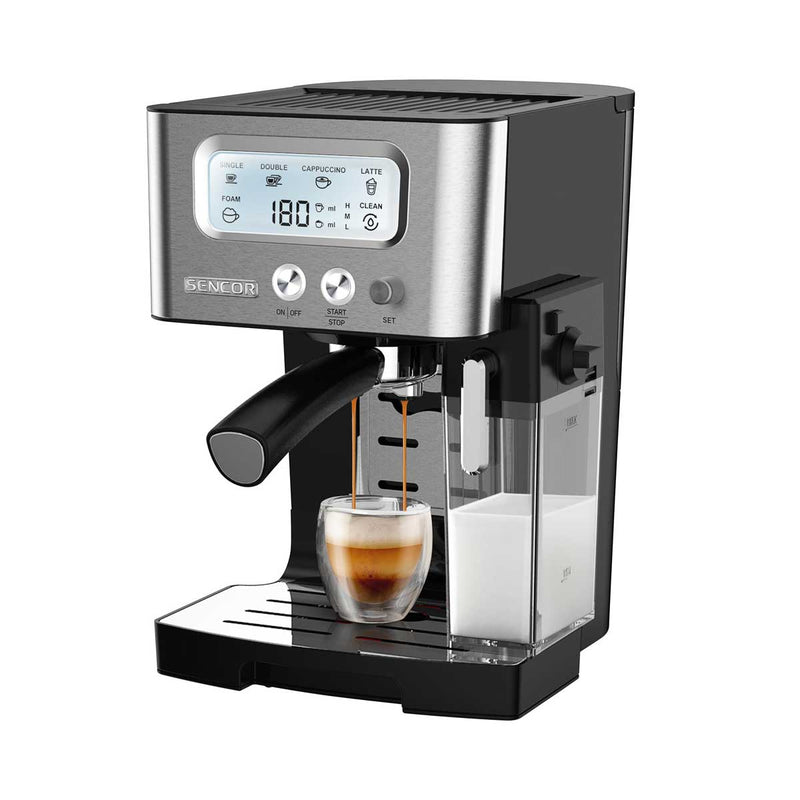 SENCOR SES 4090SS Espresso Maker Tank 1.4L 15 Bar 1450W, Black ماكنة صنع القهوة سنكور