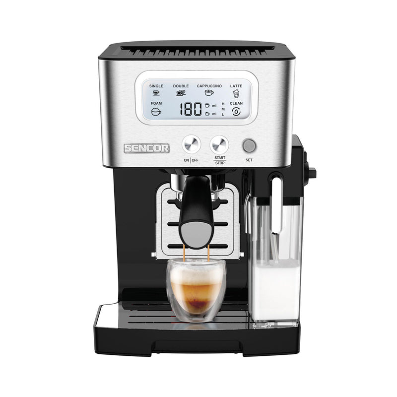 SENCOR SES 4090SS Espresso Maker Tank 1.4L 15 Bar 1450W, Black ماكنة صنع القهوة سنكور