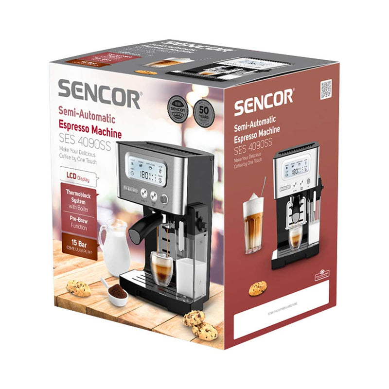 SENCOR SES 4090SS Espresso Maker Tank 1.4L 15 Bar 1450W, Black ماكنة صنع القهوة سنكور