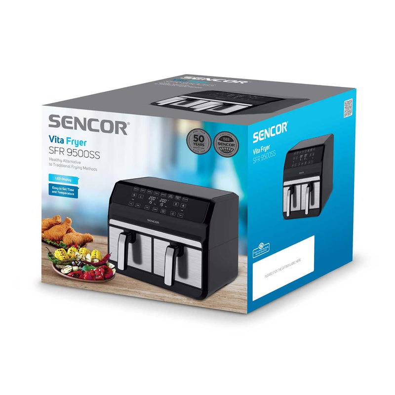 SENCOR SFR 9500SS Air Fryer 1700 watts, Black قلاية هوائية سنكور