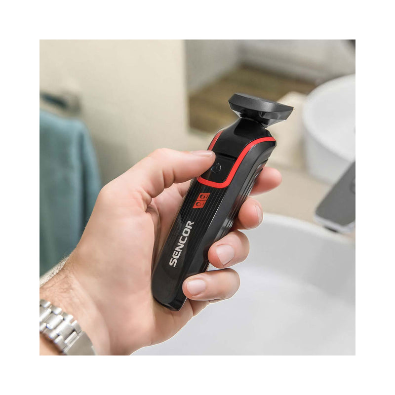 SENCOR SHP 6201RD Electric Shaver & Charging Shaver 6 Attachments, Red ماكنة حلاقة رجالية سنكور