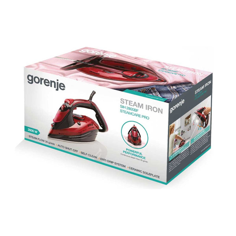 GORENJE SIH2800BF Steam iron, Red مكواة بخارية جورنجي