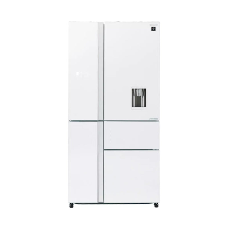 SHARP SJ-FSD910N-WH5 Four Doors Refrigerator Inverter compressor, 30 ft + هدية مجانا