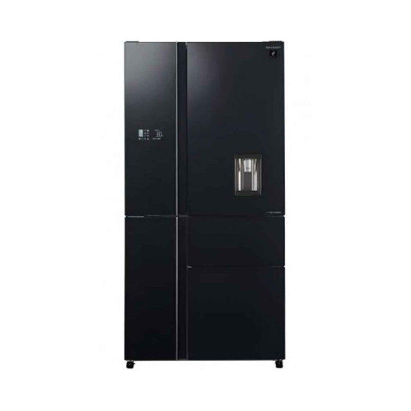 SHARP SJ-FSD910N-BK5 Four Doors Refrigerator Inverter compressor, 30 ft + هدية مجانا