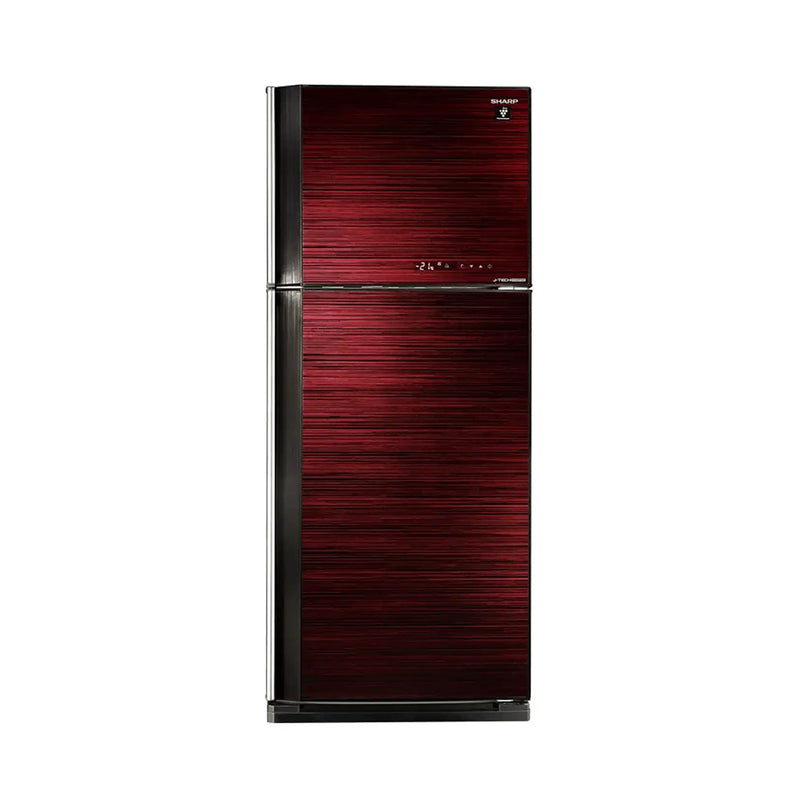 SHARP SJ-GT710G-RD3 Double Door Refrigerator Inverter Compressor, Red + هدية مجانا