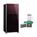 SHARP SJ-GT710G-RD3 Double Door Refrigerator Inverter Compressor, Red + هدية مجانا