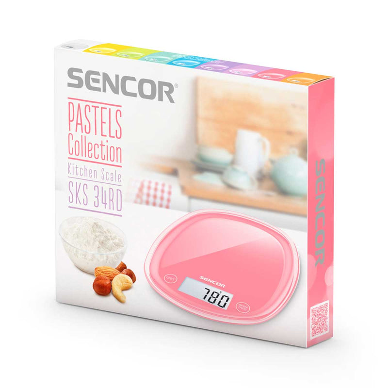 SENCOR SKS 34RD Digital Food Scale 5 Kg, Red ميزان طعام رقمي سنكور