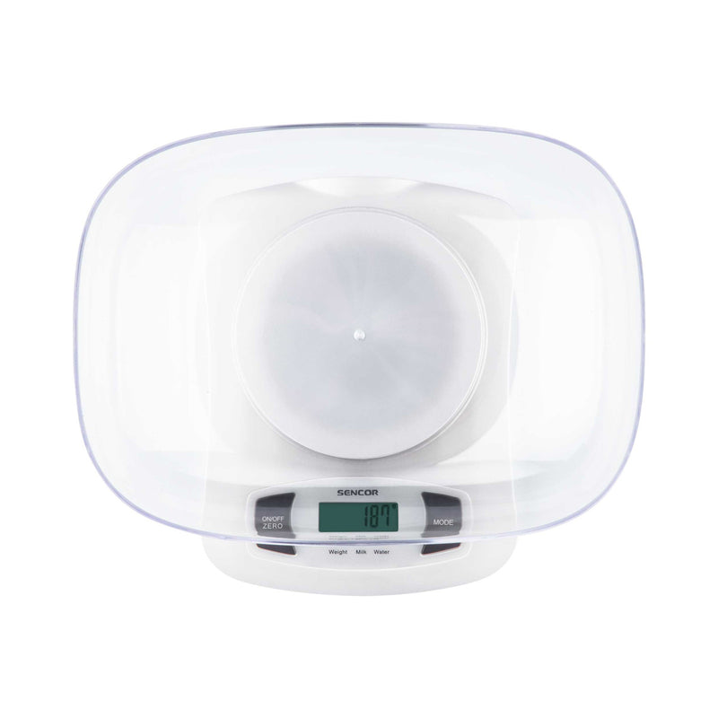 SENCOR SKS 4001WH Digital Food Scale With Outdoor Bowl 5 Kg, White ميزان طعام رقمي مع وعاء خارجي سنكور