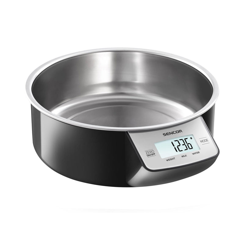 SENCOR SKS 4030BK Digital Food Scale With Black Metal Bowl 5kg, Black ميزان طعام رقمي سنكور