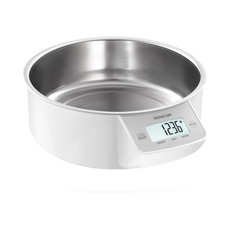 SENCOR SKS 4030WH Digital Food Scale With Purple Bowl 5kg, White ميزان طعام رقمي مع وعاء سنكور